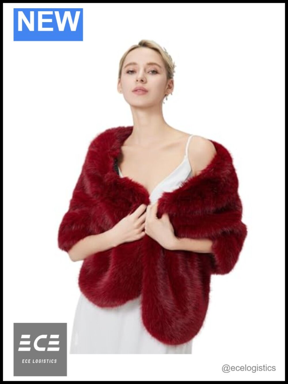 Faux Fur Shawl Wrap Cape Stole Warm Winter Scarf